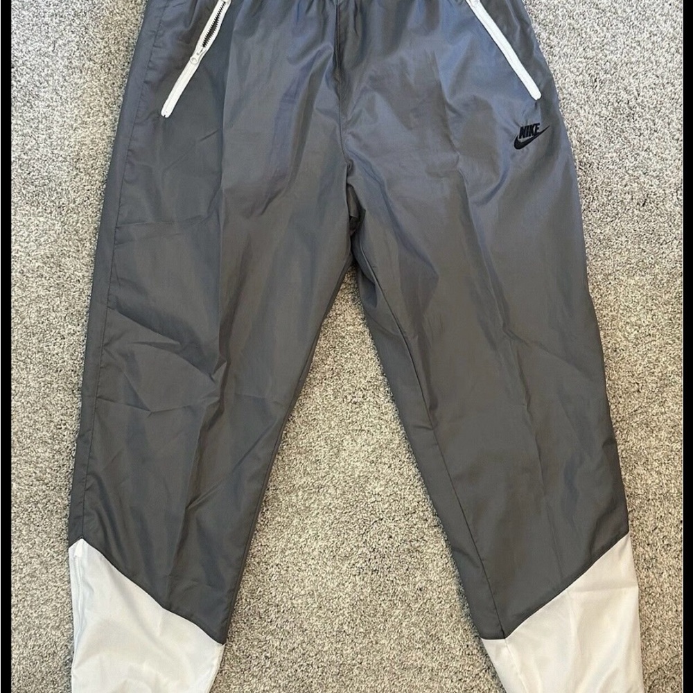 Nike Charcoal and White Athletic Pants